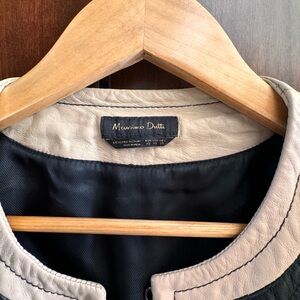 Massimo Dutti XS quilted leather jacket